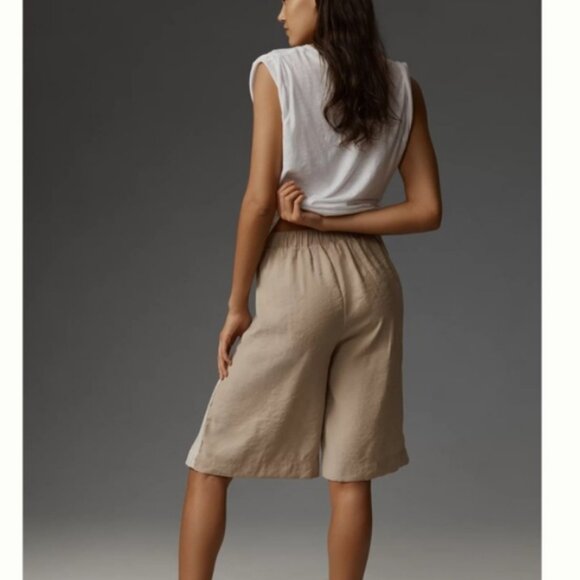 By Anthropologie Lace Side-Stripe Long Dressy Shorts Size X Small - Picture 2 of 9